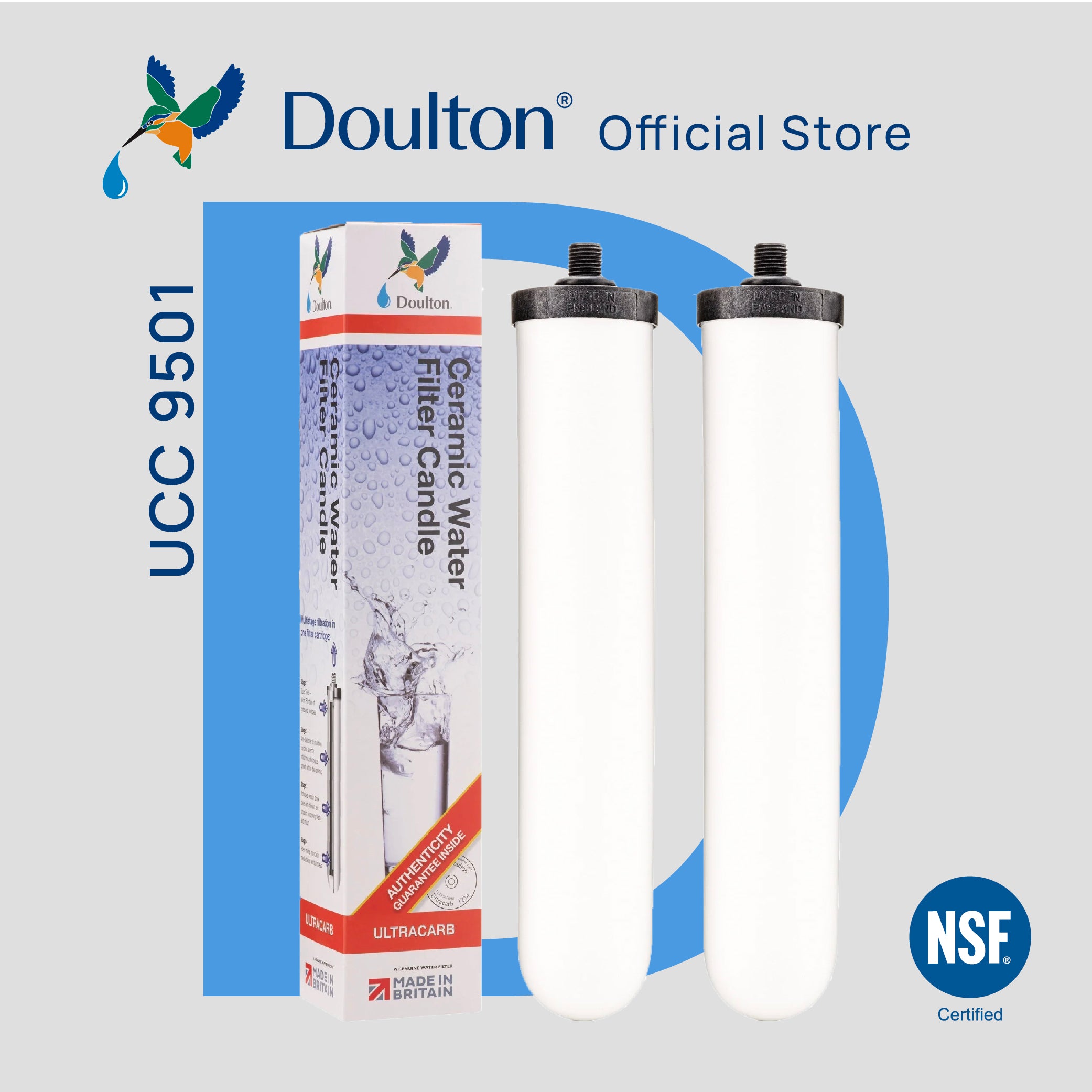 (2PC) Doulton® Ultracarb (UCC 9504/9501) Drinking Water Filter Cartridge - Anti Bacterial