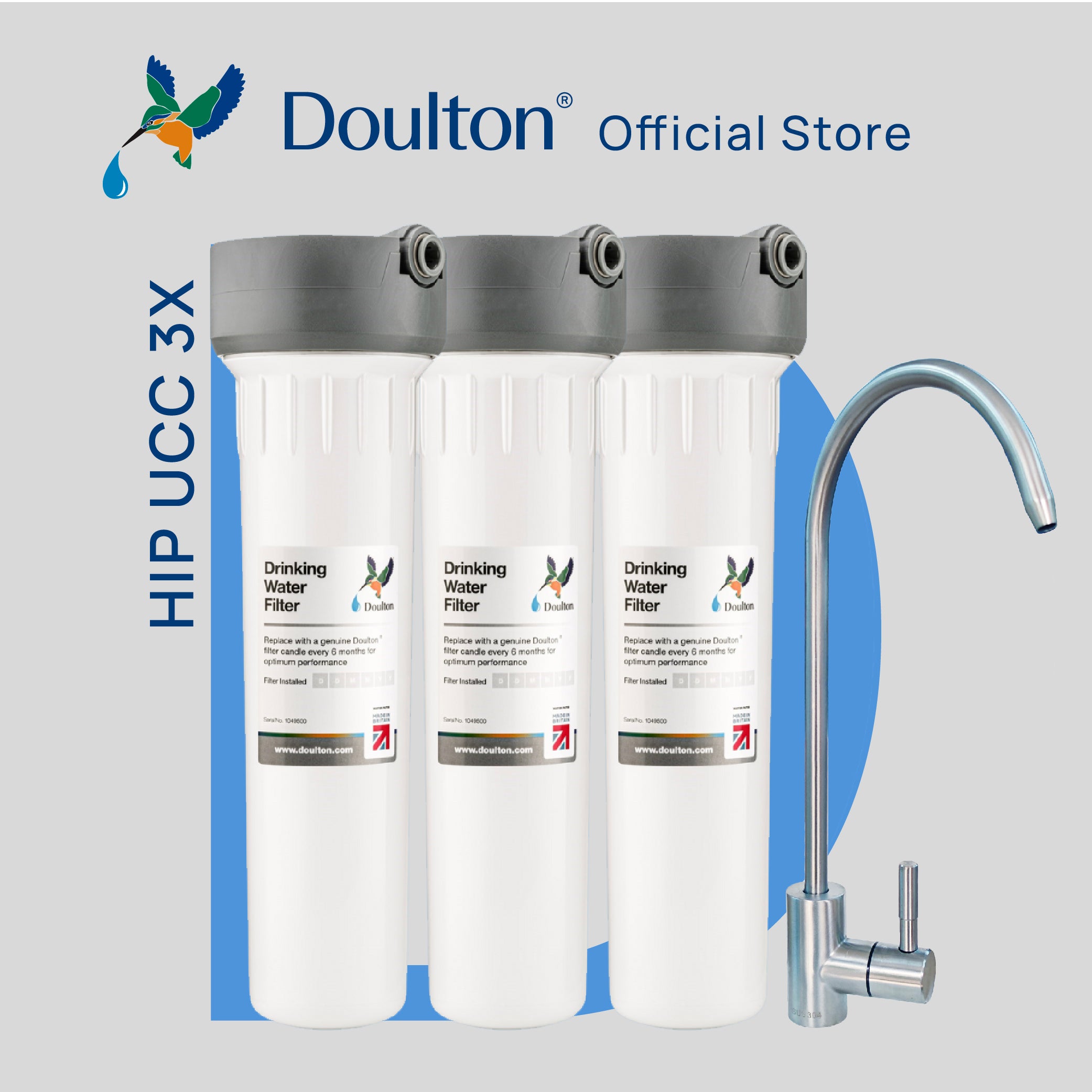 Doulton® HIP3X UCC9501 Ultracarb BPA free Undersink Water Filter Purifier System