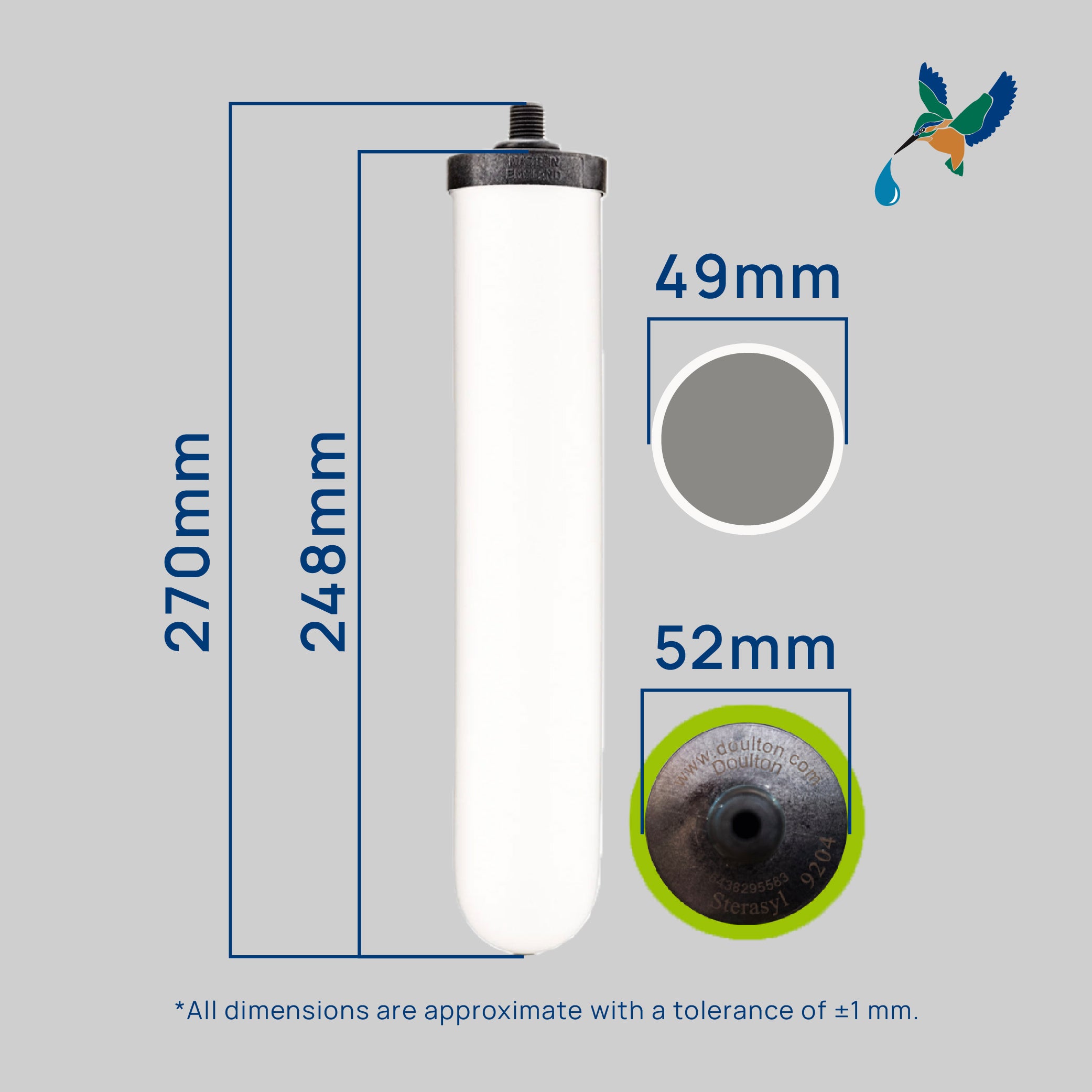 Doulton® Sterasyl (STE 9204) Water Filter Cartridge - Anti Bacterial & Removes Sediment & Rust