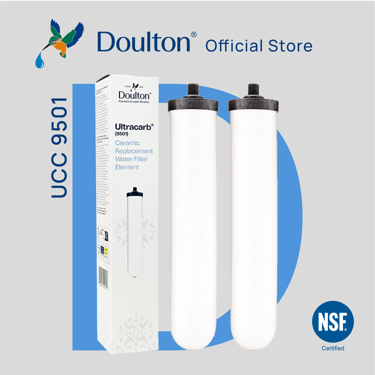 (2PC) Doulton® Ultracarb (UCC 9504/9501) Drinking Water Filter Cartridge - Anti Bacterial