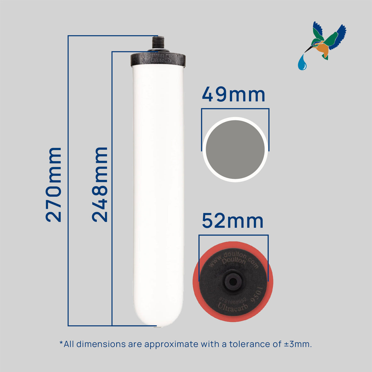 (2PC) Doulton® Ultracarb (UCC 9504/9501) Drinking Water Filter Cartridge - Anti Bacterial