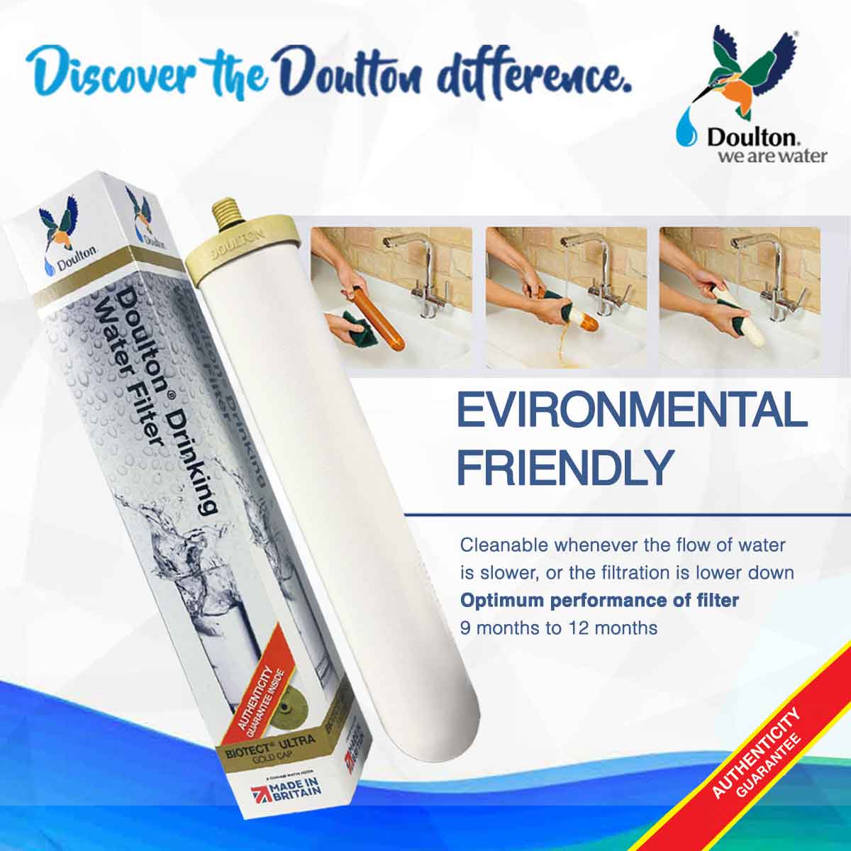 Doulton BioTecT Ultra 2501 / 2504 Ceramic Water Filter Candle for M12 series system only - Doulton Water Purifier, Sole Distributor (MY) - Britain Premium Brand Since 1826