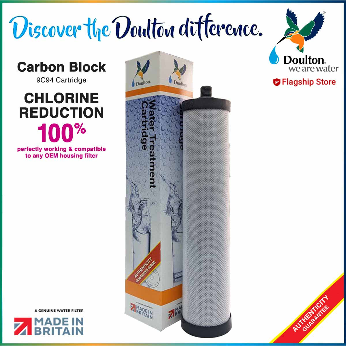 Doulton Carbon Block 9C94 Chlorine Reduction Water Treatment Cartridge