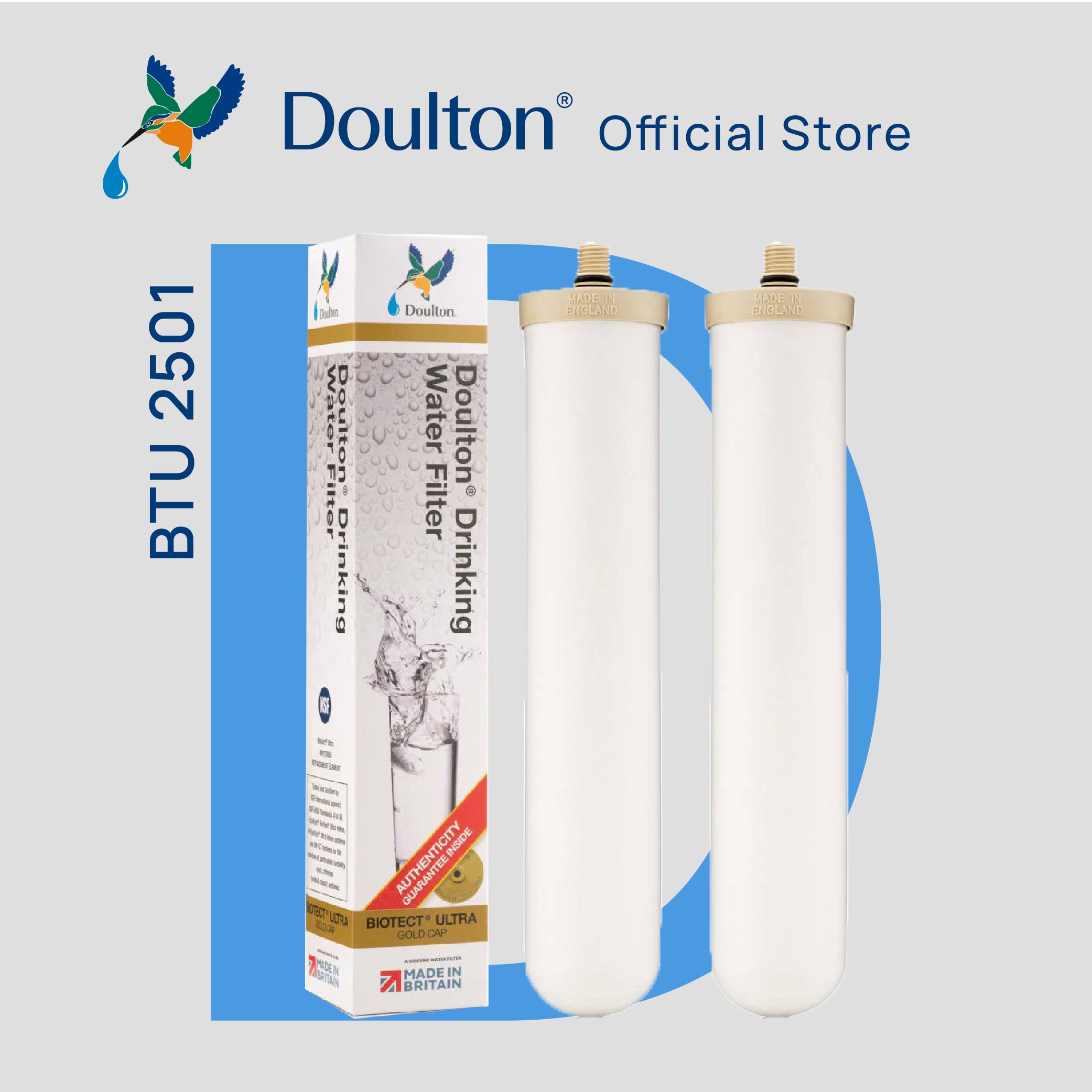 (2PC) Doulton® BioTect Ultra (BTU 2501/2504) Drinking Water Filter Cartridges