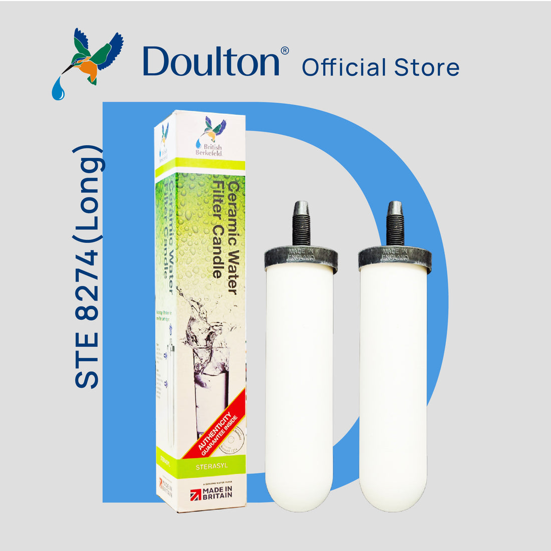 (2PC) Doulton® Sterasyl (STE 8274) 7inch Water Filter Cartridges - Anti Bacterial &amp; Removes Sediment &amp; Rust