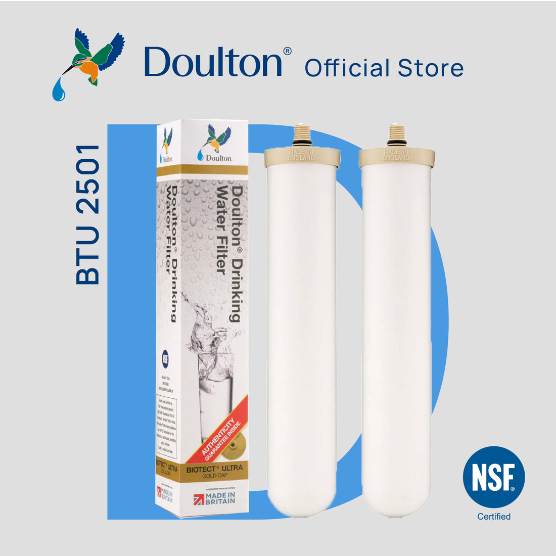 (2PC) Doulton® BioTect Ultra (BTU 2501/2504) Drinking Water Filter Cartridges