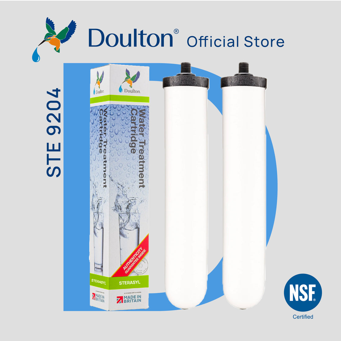 (2PC) Doulton® Sterasyl (STE 9204) Water Filter Cartridges - Anti Bacterial &amp; Removes Sediment &amp; Rust