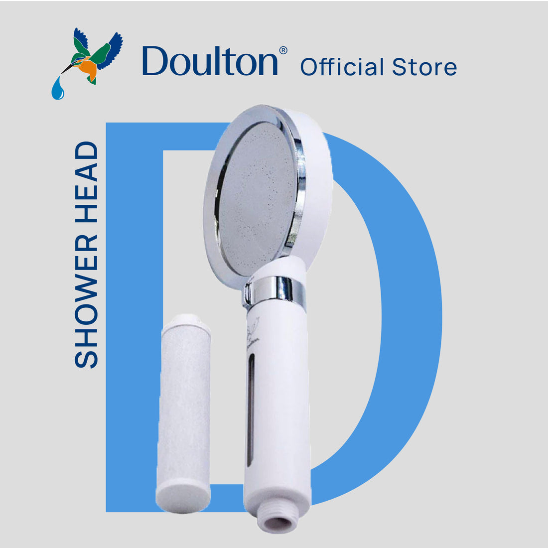 Doulton® Filtered Water Shower Head – Chlorine & Sediment Reduction | Dual Filtration Shower Head