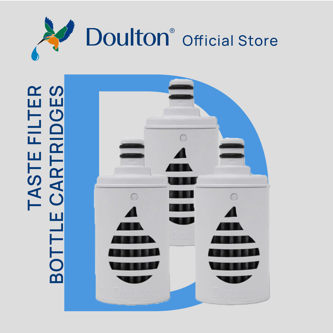 Doulton® Taste Bottle Refill Cartridge – 3PCS Value Pack - Removes Chlorine, Bacteria,Lead & Sediments