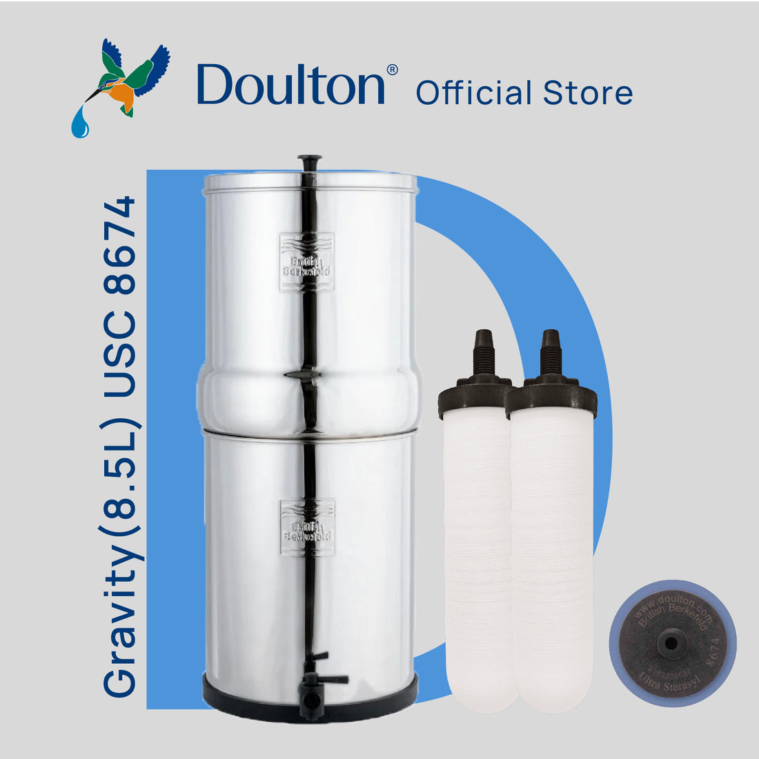 Doulton® Portable Stainless Steel Gravity USC (8674) Ultra Sterasyl Water Filter Purifier System