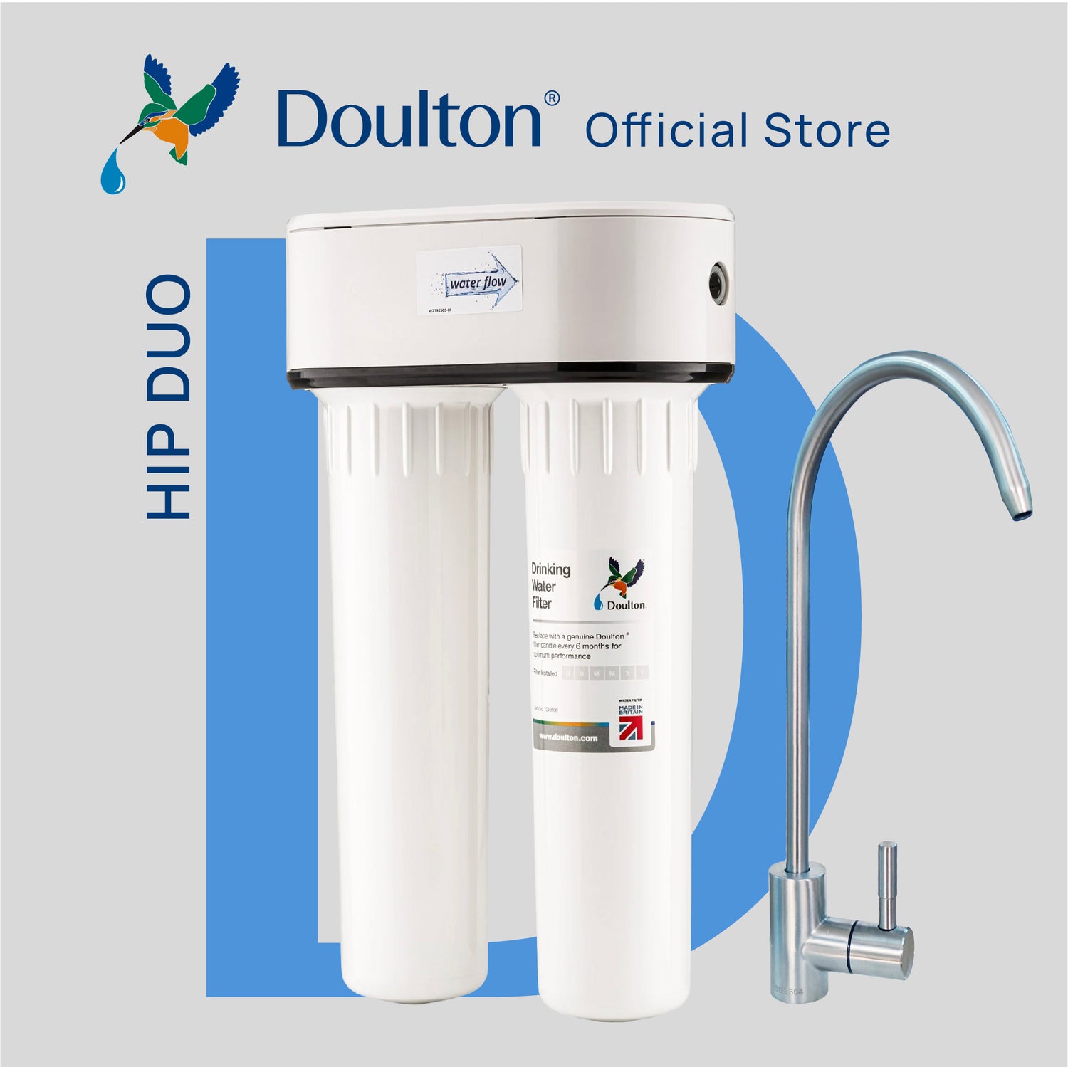 [PRE-ORDER 30days] Doulton® | HIP DUO | STE (9204) Sterasyl | BTU (2501) Biotect Ultra | Under Sink | Water Filter System