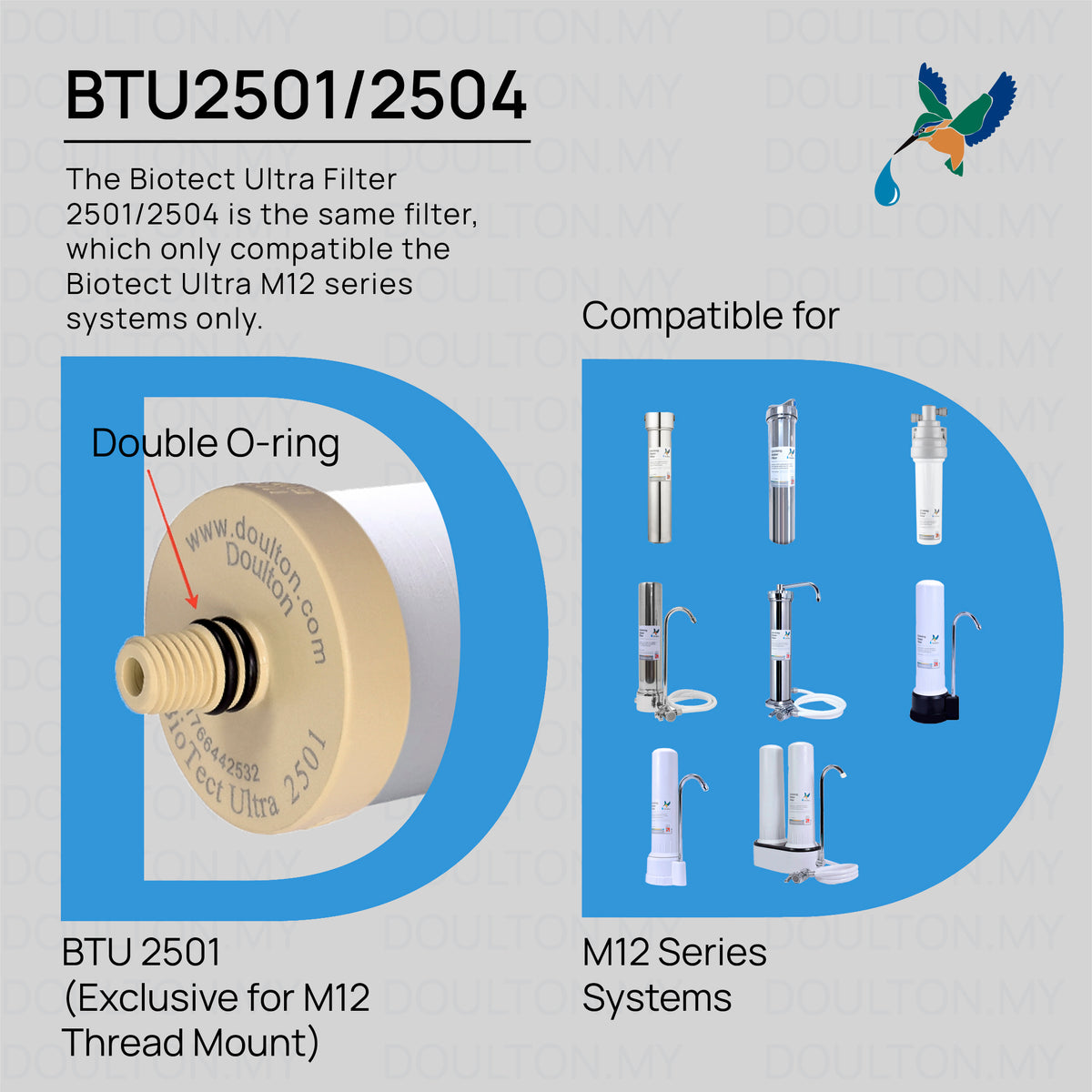Doulton® Kingfisher Biotect Ultra 2501 NSF Under Counter Water Filter System | Quick Change
