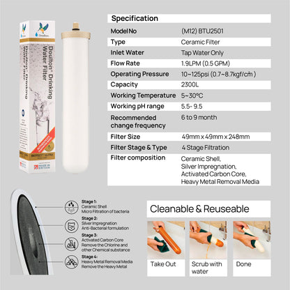 Doulton® Kingfisher Biotect Ultra 2501 NSF Under Counter Water Filter System | Quick Change