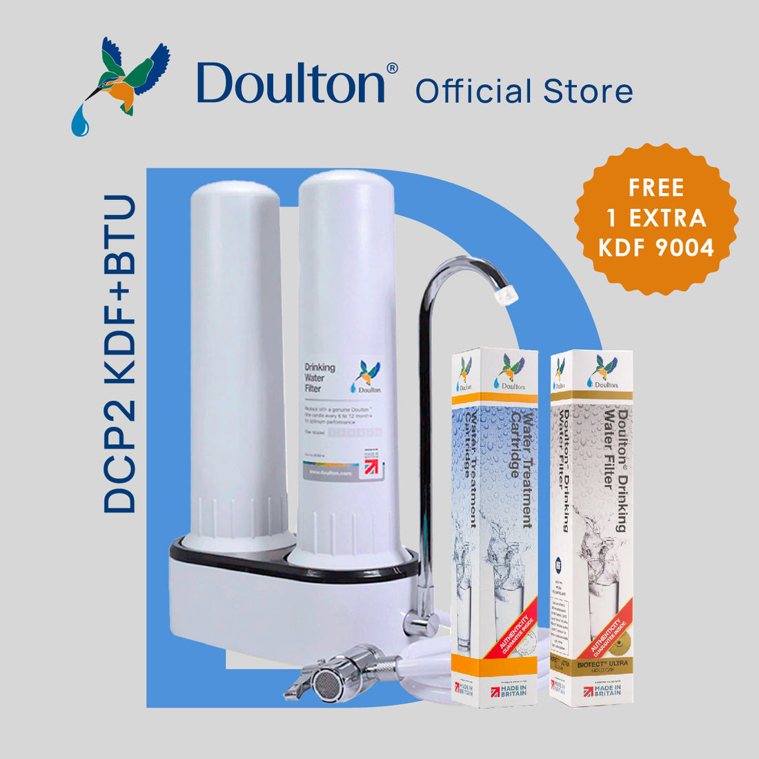 Doulton DCP2 KDF (9004) Heavy Metal Reduction +BTU (2501) Biotect Ultra Water Filter Purifier System