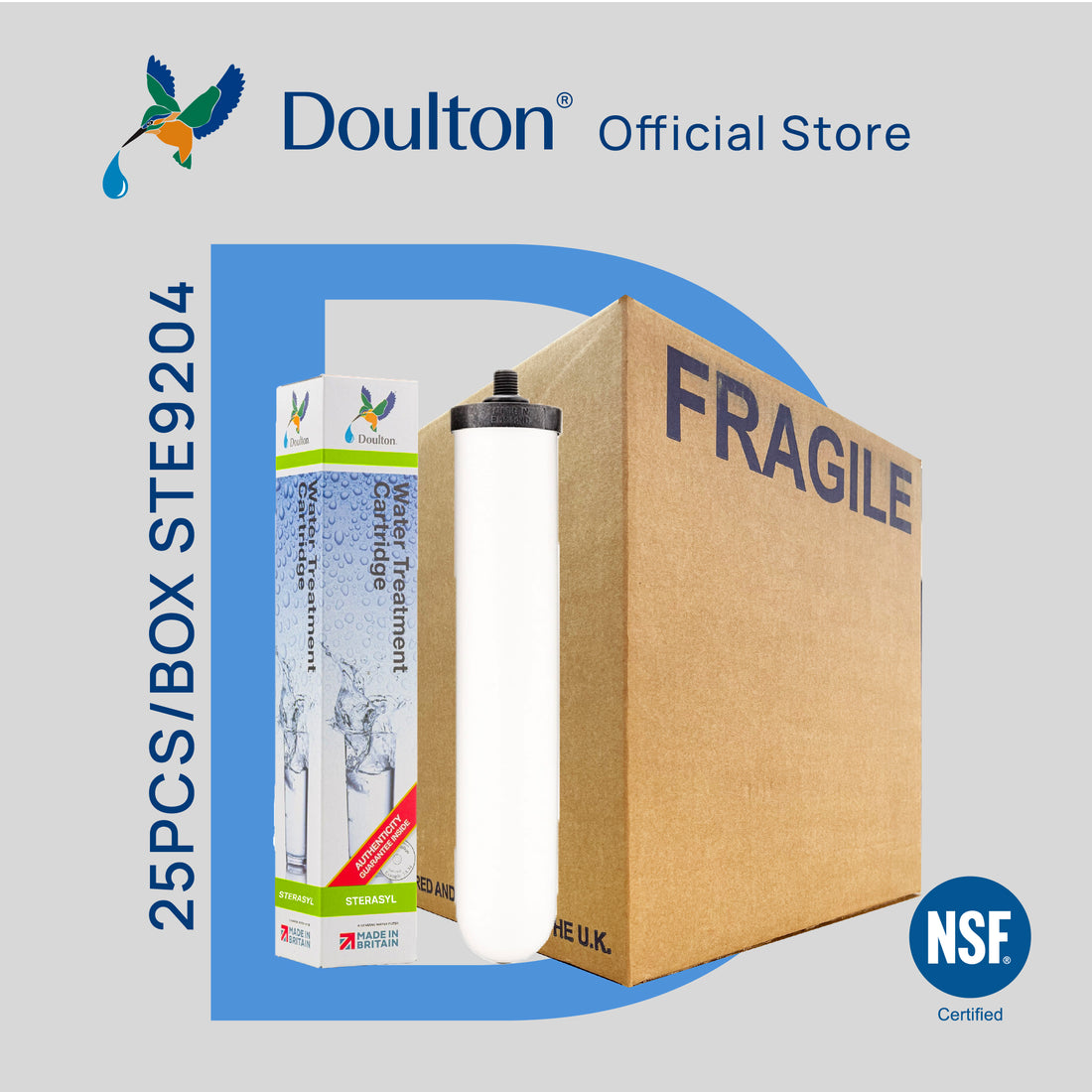 (1BOX/2BOX) Doulton® Sterasyl (STE 9204) Water Filter Cartridges - Anti Bacterial &amp; Removes Sediment &amp; Rust