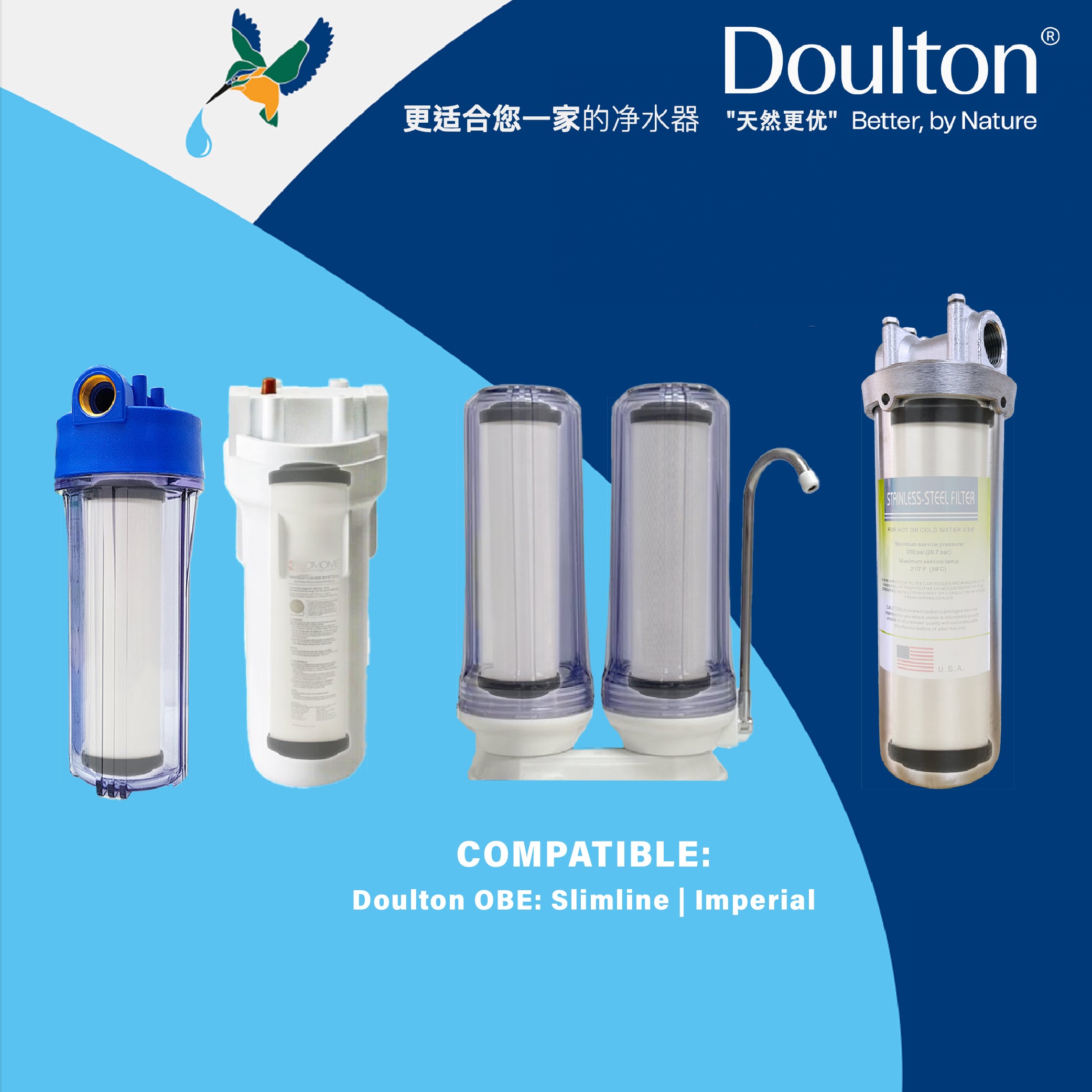 Doulton® OBE Slimline Sterasyl Water Filter Cartridge – Anti Bacterial &amp; Removes Sediment &amp; Rust