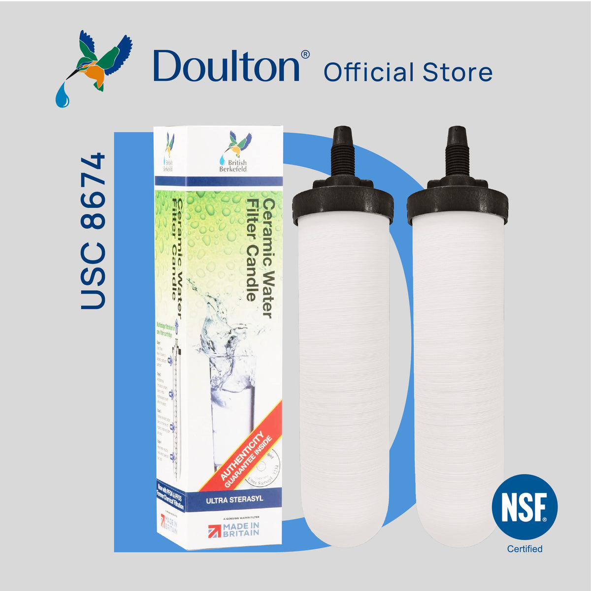 (2PC) Doulton® Ultra Sterasyl (USC 8674) Drinking Water Filter Cartridge