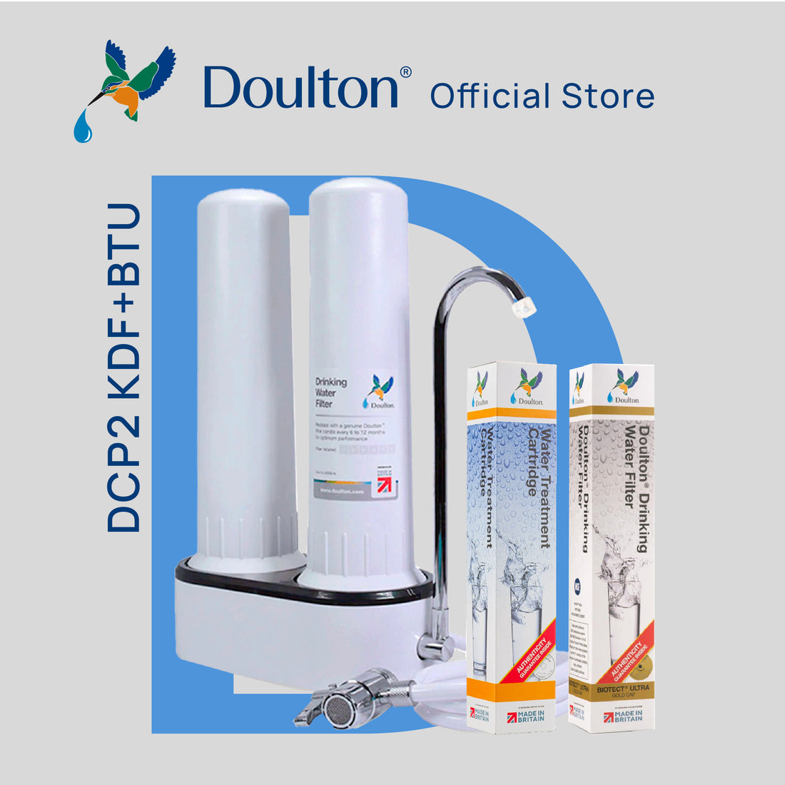 Doulton DCP2 KDF (9004) Heavy Metal Reduction +BTU (2501) Biotect Ultra Water Filter Purifier System