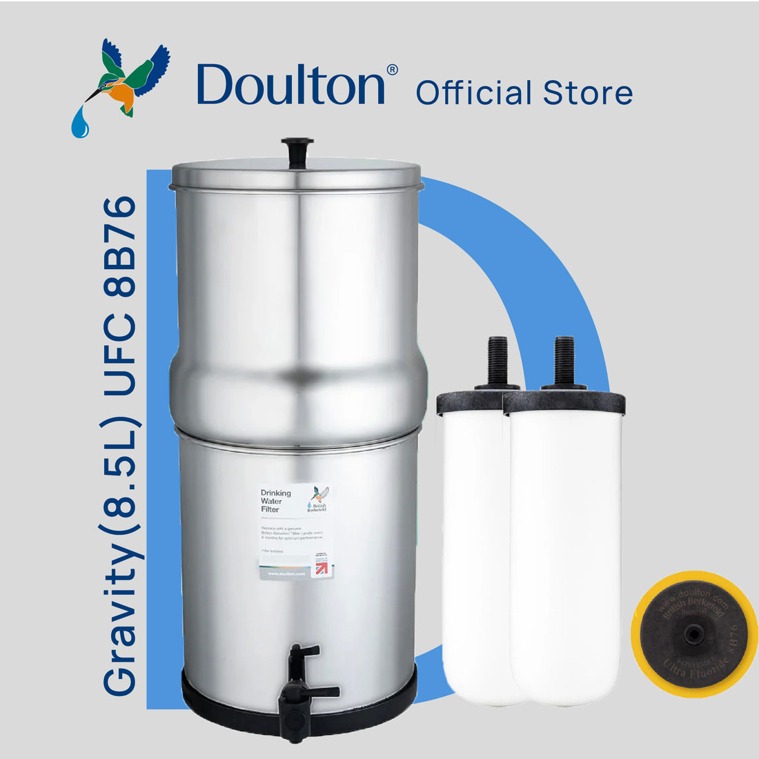 Doulton® Portable Stainless Steel Gravity UFC (8B76) Ultra Fluoride Water Filter Purifier System