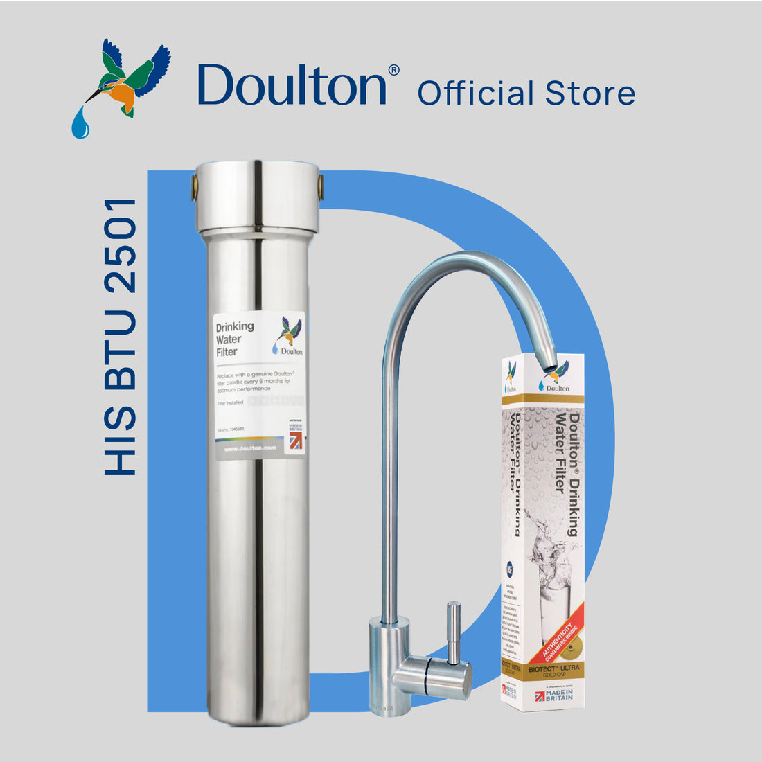 [Free Installation]Doulton® HIS BTU (2501) Biotect Ultra Water Filter Purifier System with Deluxe Faucet