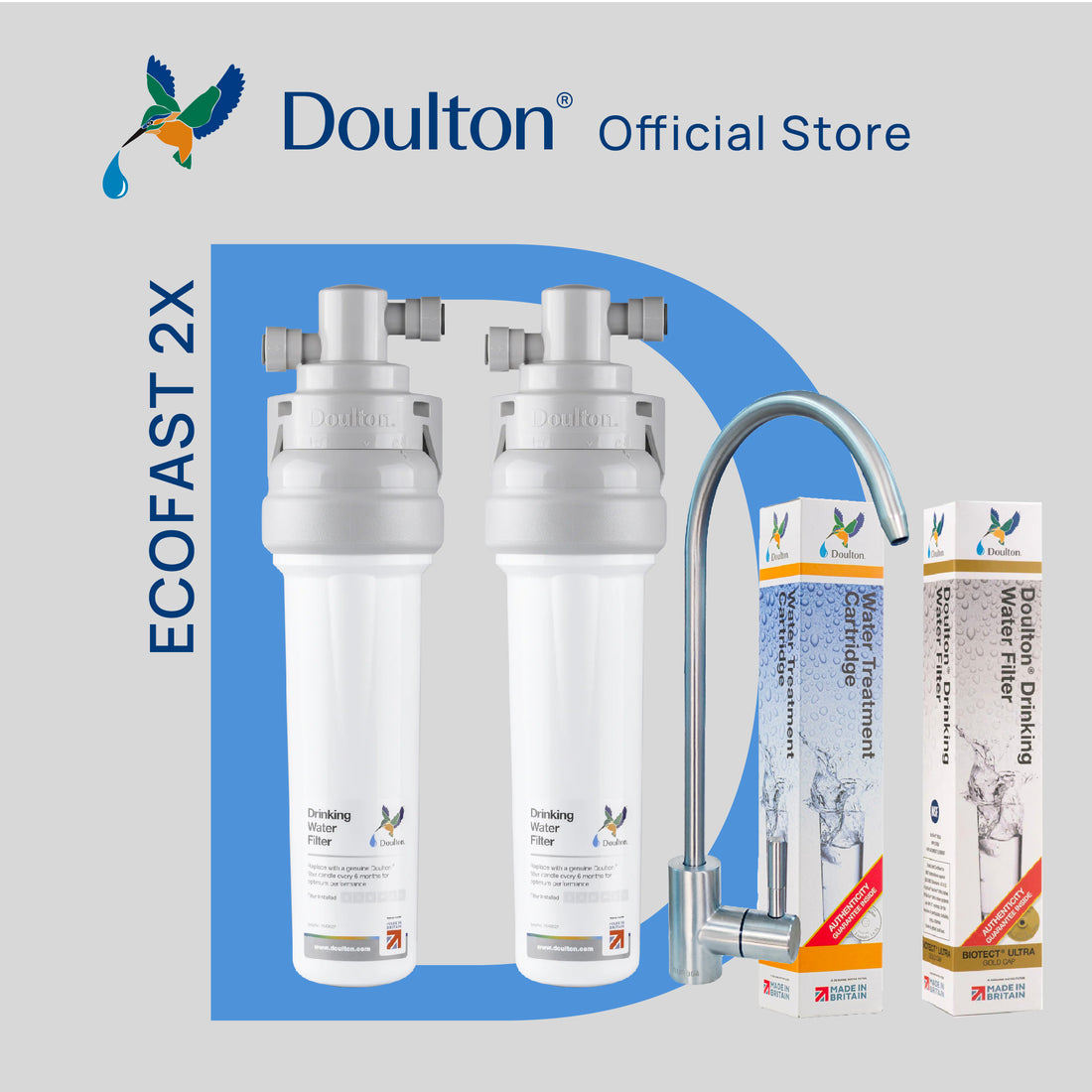 [Free Installation] Doulton® 2X QT Ecofast FRC (9B04) BTU (2501) Fluoride Reduction + Biotect Ultra Water Filter Purifier System