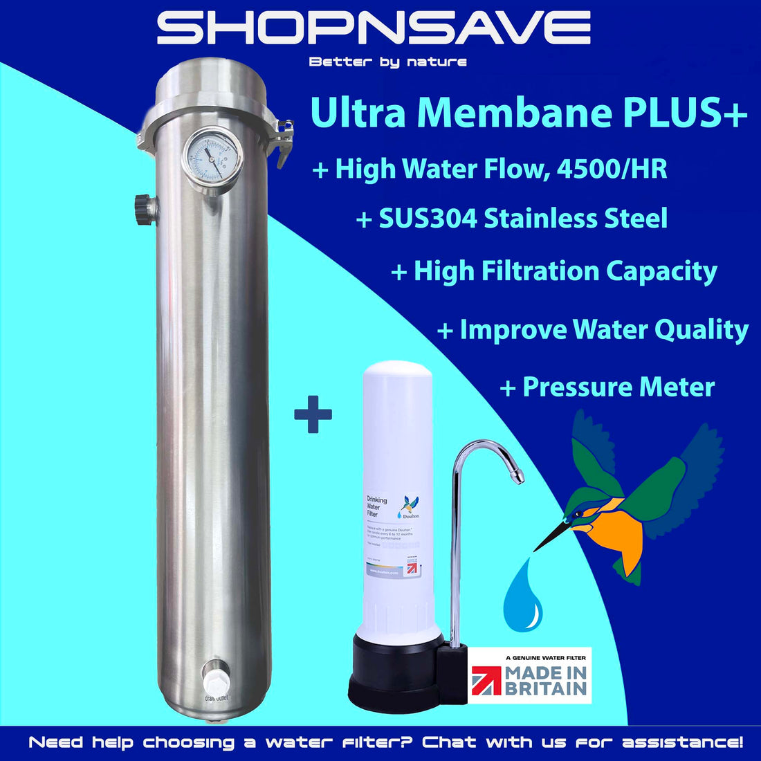 (FREE Installation) Ultra Membrane Plus Whole Home Filtration + Doulton Drinking Water Purifier System