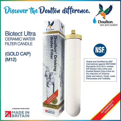 Doulton BioTecT Ultra 2501 / 2504 Ceramic Water Filter Candle for M12 series system only - Doulton Water Purifier, Sole Distributor (MY) - Britain Premium Brand Since 1826