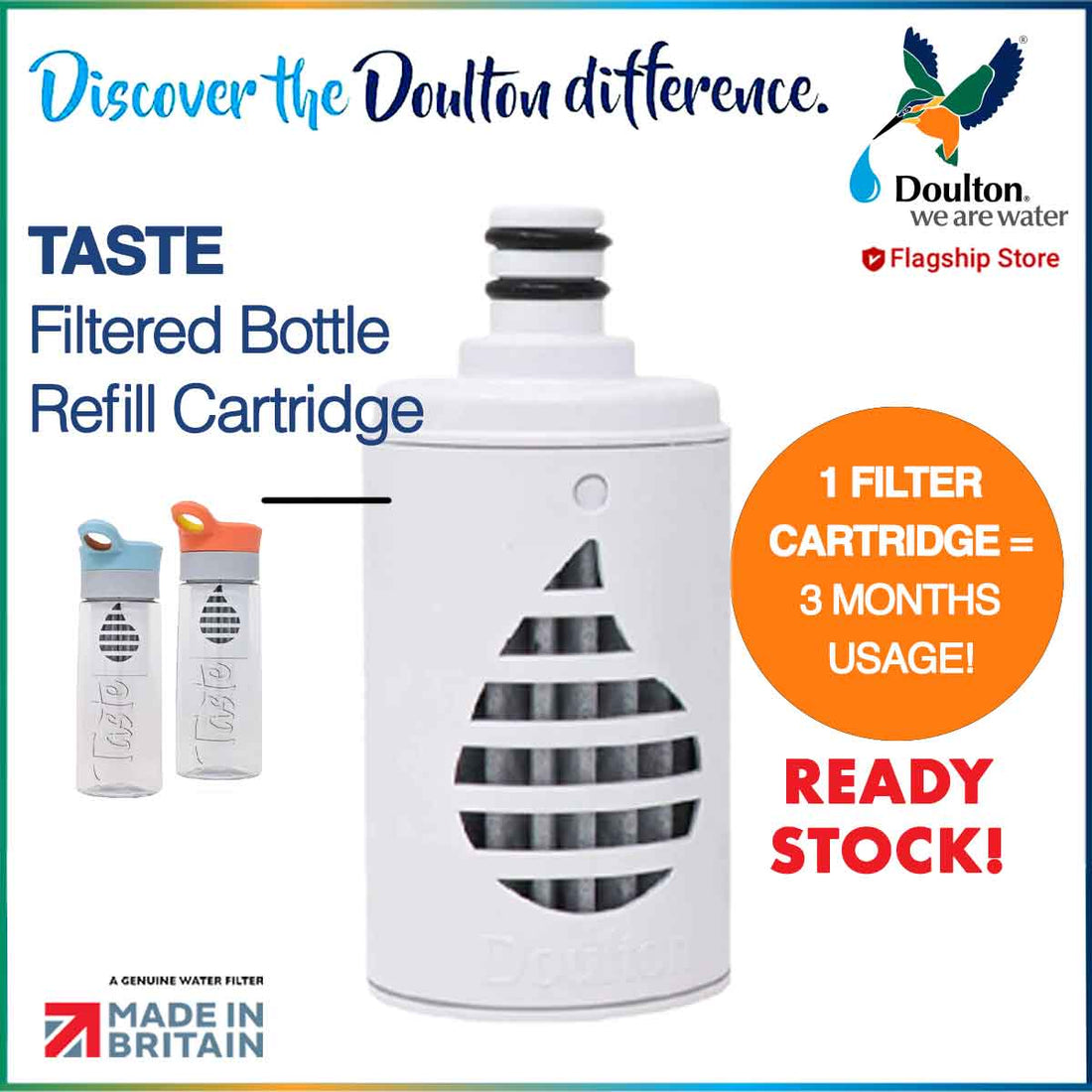 Doulton TASTE Filtered Bottle Replacement Cartridge for Filtered bottle (Cartridge only)
