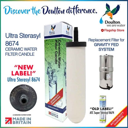 Doulton Ultra Sterasyl 8674 Ceramic Water Filter Candle (NEW LABEL) of ATC Super Sterasyl