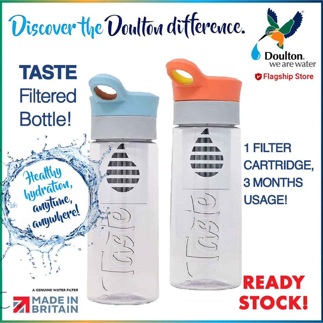 Doulton TASTE Filtered Bottle (2 colour options)